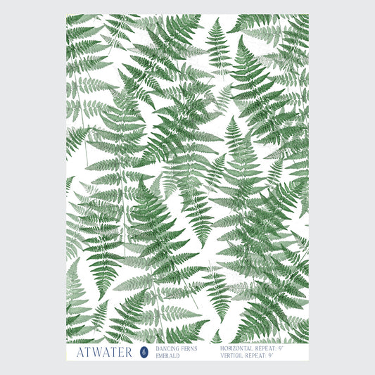 Dancing Ferns Wallpaper in Emerald