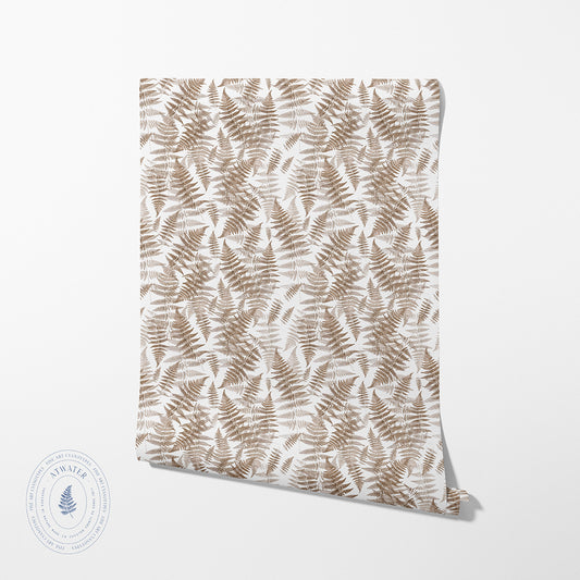 Dancing Ferns Wallpaper in Chocolate