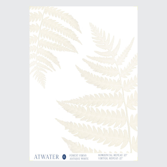 Forest Ferns Wallpaper in Antique White