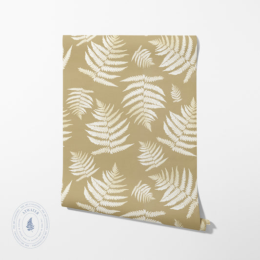 Forest Ferns Wallpaper in Sea Grass