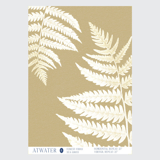 Forest Ferns Wallpaper in Sea Grass