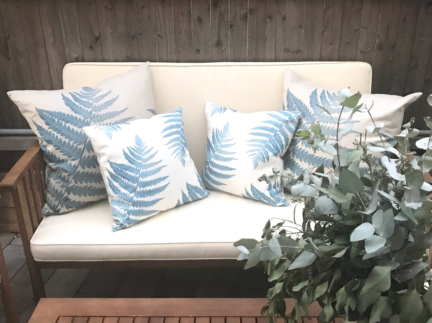Linen Fern Pillow - 18" x 18"