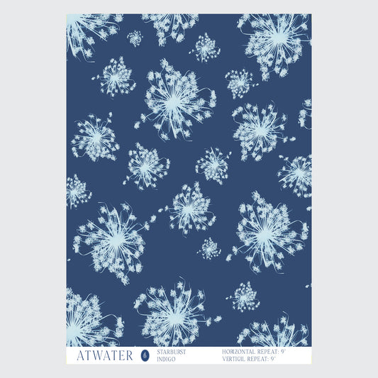 Starburst Wallpaper in Indigo