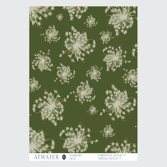 Starburst Wallpaper in Olive