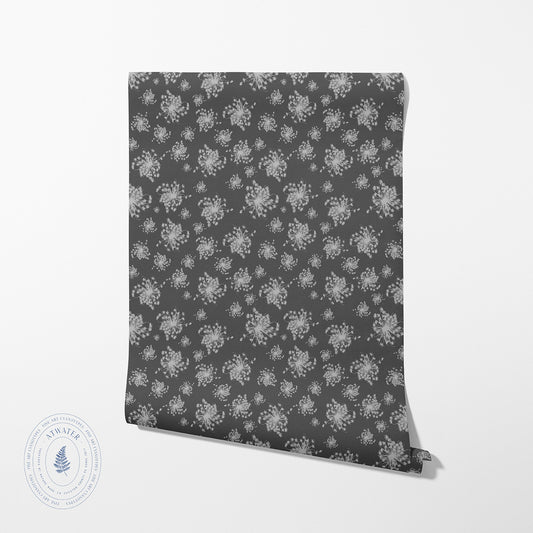Starburst Wallpaper in Charcoal