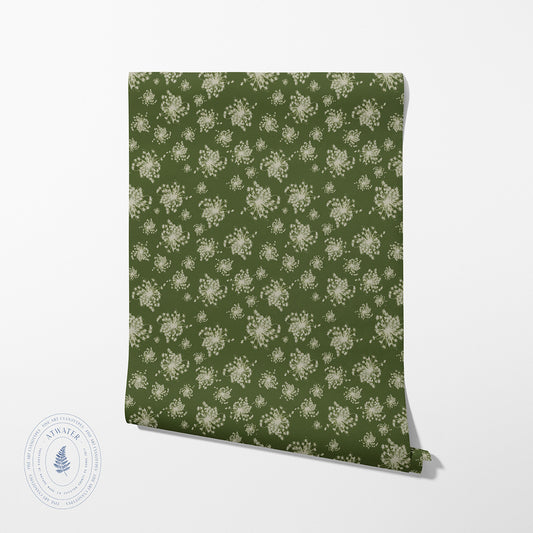 Starburst Wallpaper in Olive