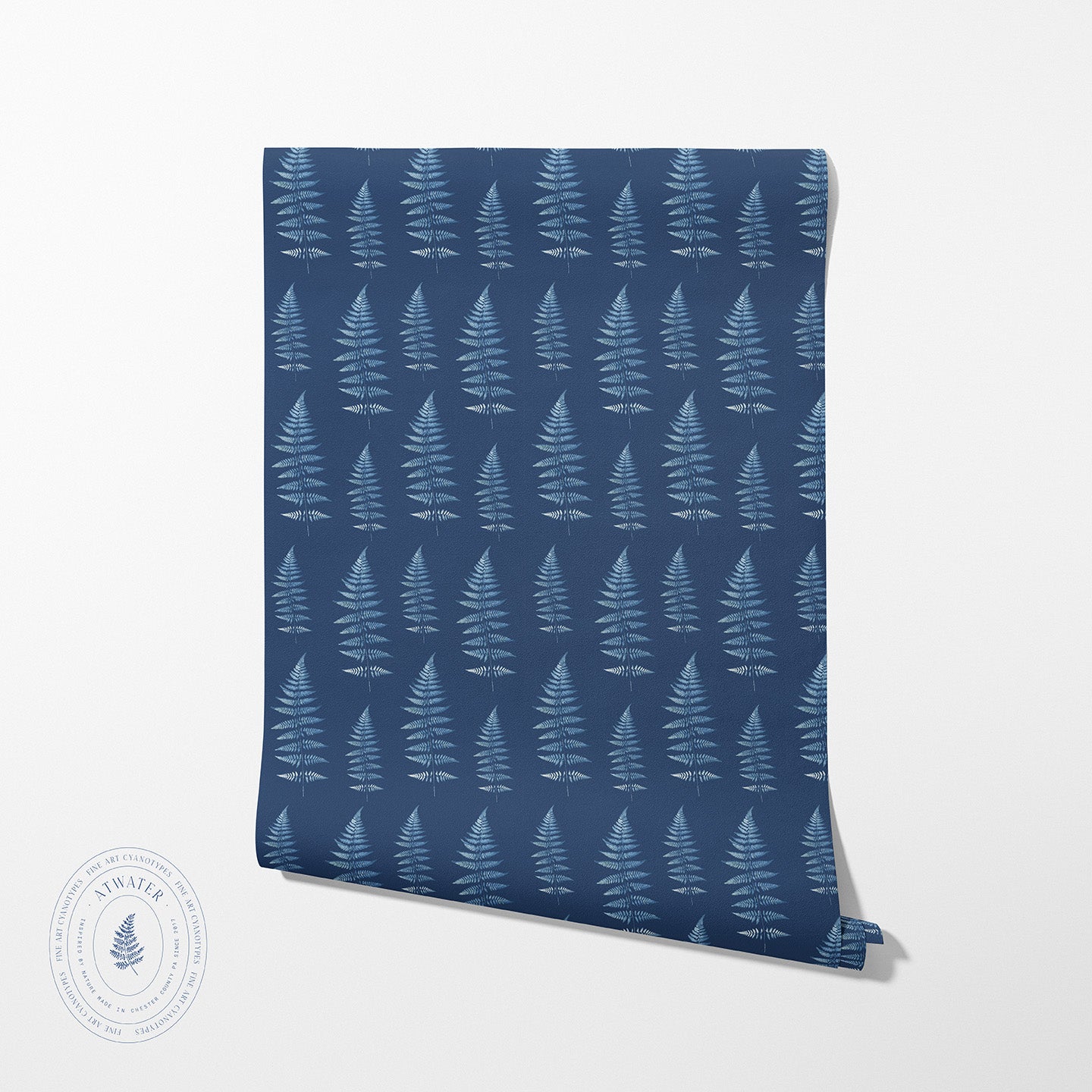 Tree Ferns Wallpaper in Indigo