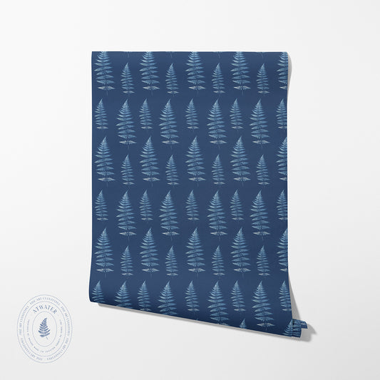 Tree Ferns Wallpaper in Indigo