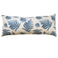 Linen Fern Lumbar Pillow w/ navy velvet back - 40" x 17"