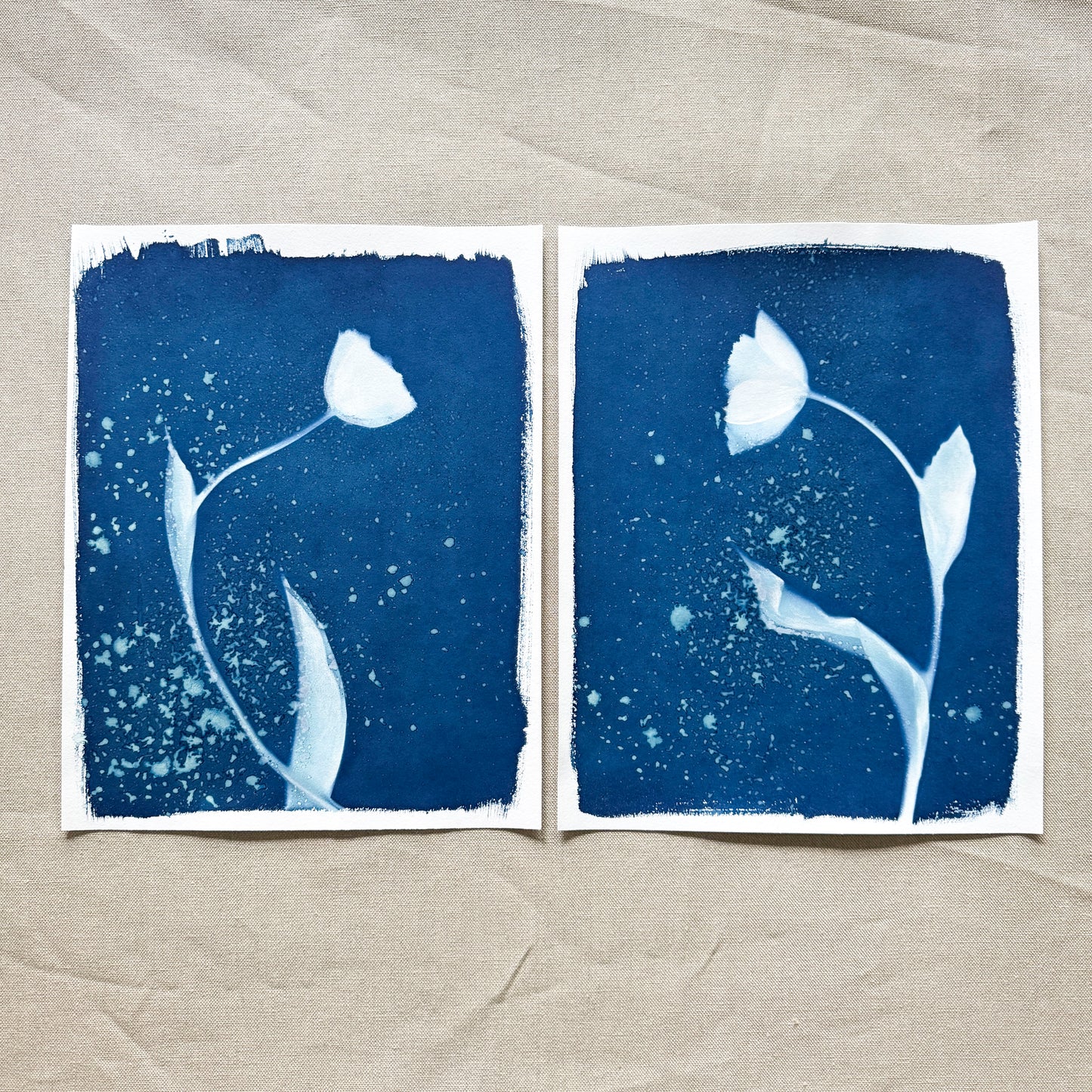 Tulip Dance no. 8 - diptych  - 11" x 14" - UNFRAMED