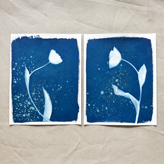 Tulip Dance no. 8 - diptych  - 11" x 14" - UNFRAMED