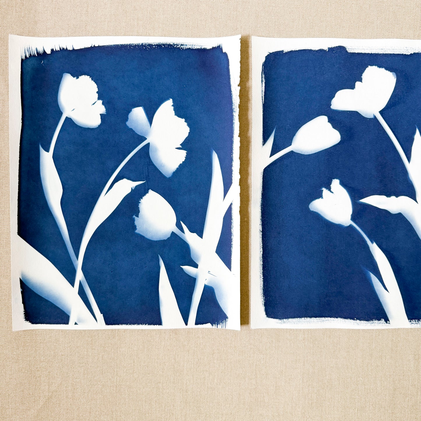 Tulip Dance no. 7 - triptych  - 11" x 14" - UNFRAMED