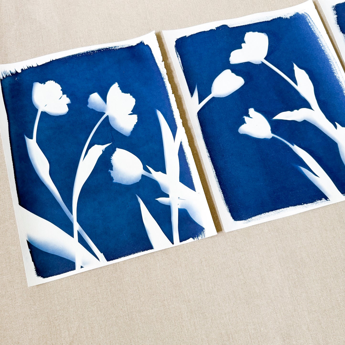Tulip Dance no. 7 - triptych  - 11" x 14" - UNFRAMED