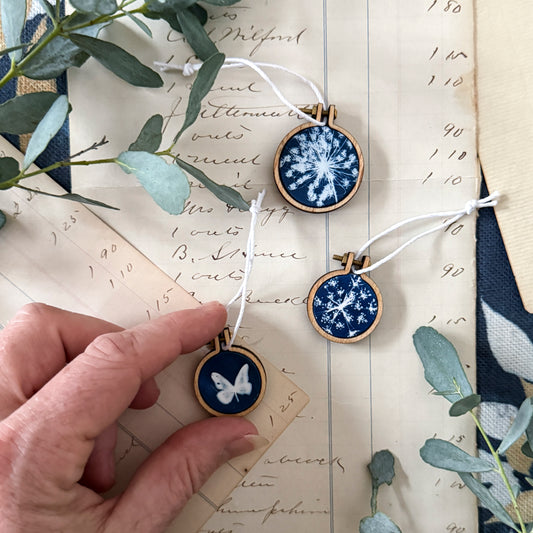 Snowflake, Starburst and Butterfly - SET OF 3 -Mini Ornaments