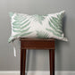 Linen Fern Pillow in Green - 20" x 12"